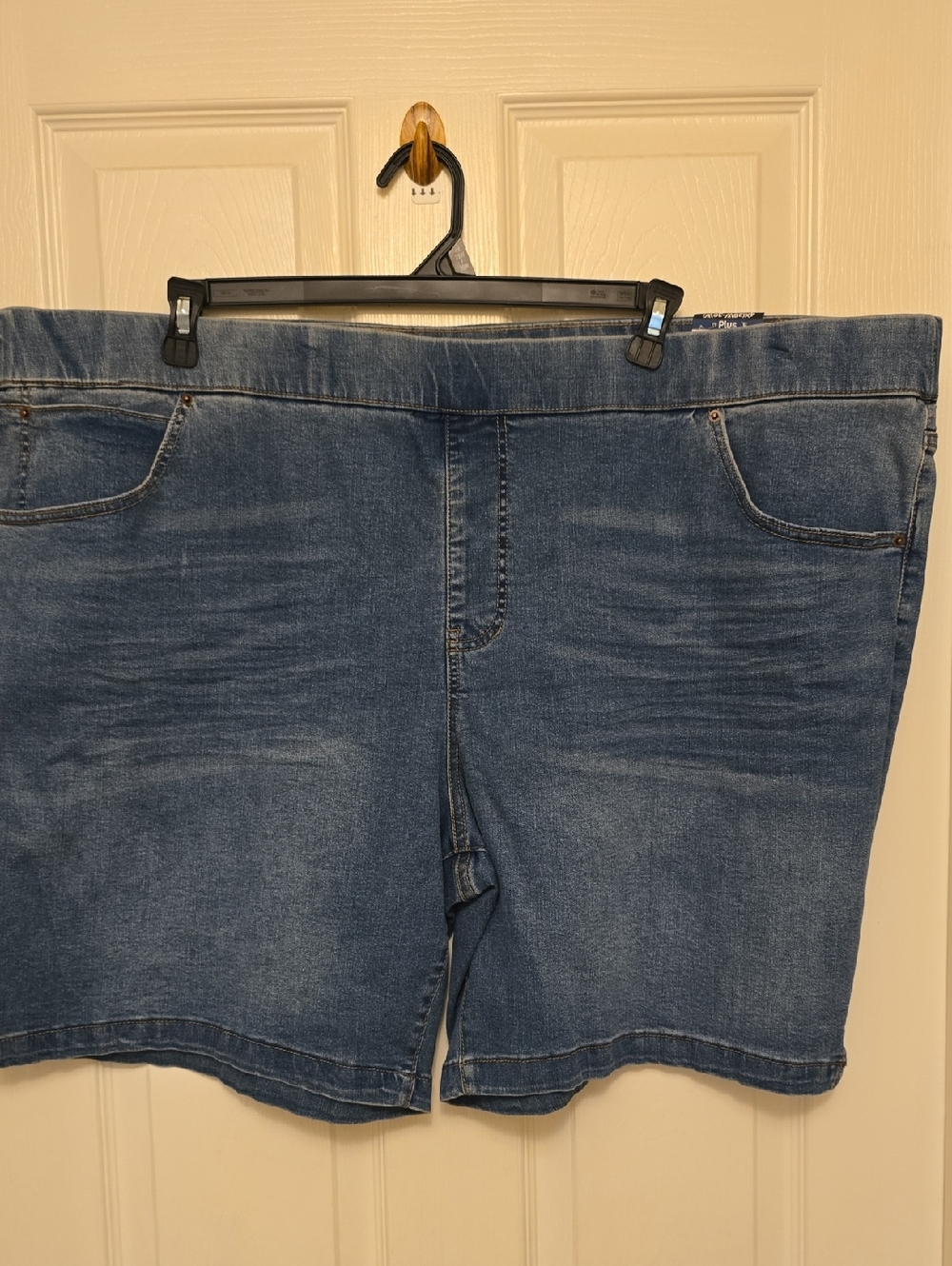 Terra & Sky Plus Size Denim Bermuda Shorts - Blue
